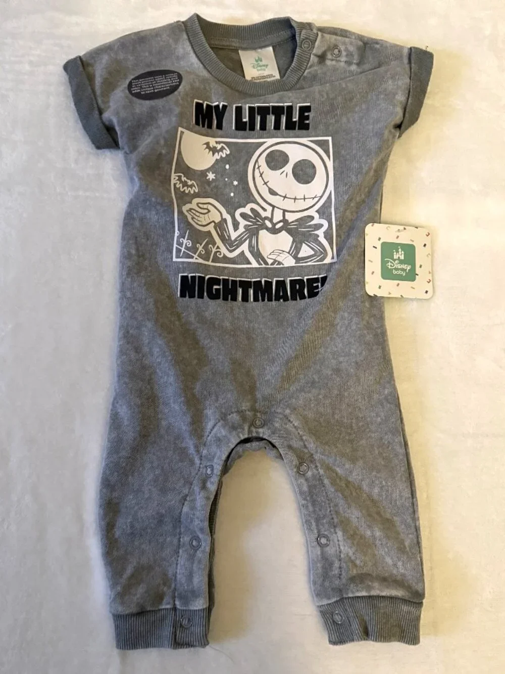 Disney Halloween Nightmare Before Christmas B/W/G 6-9 M Ghost Outfit 3-6 M NWT